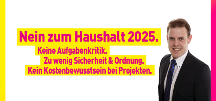 FDP stimmt Haushalt 2025 nicht zu.